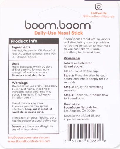 Boom Boom Nasal Stick